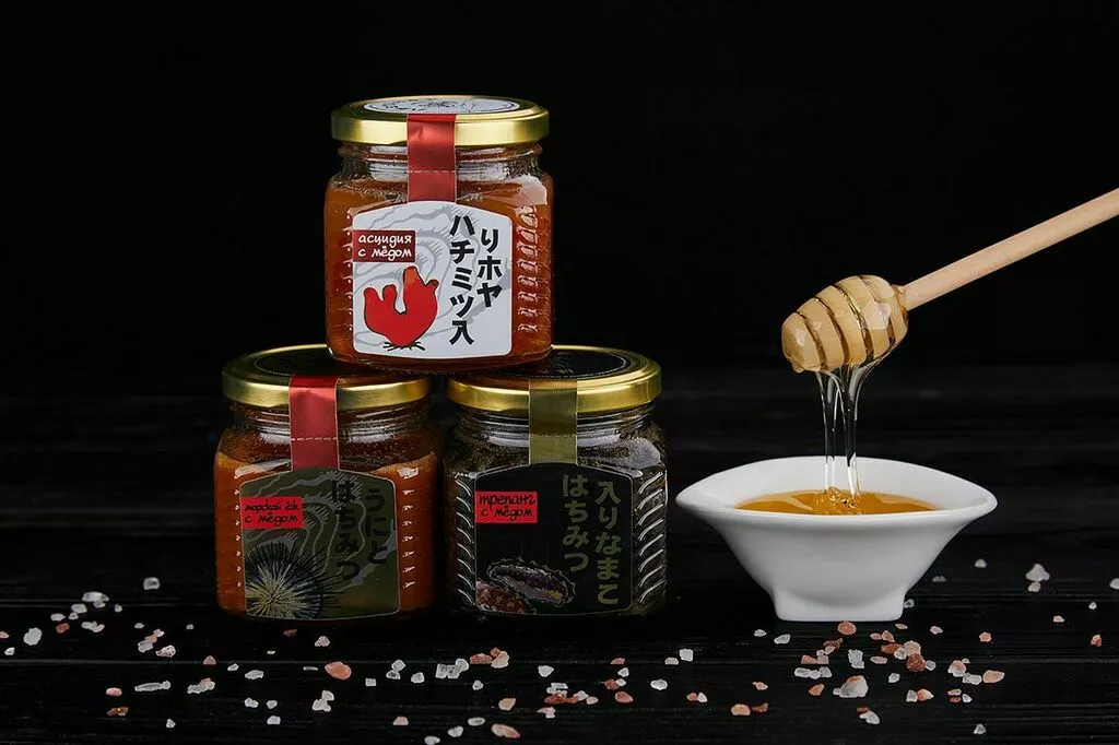 Фотография продукта Продукт с медом  (трепанг,еж,асцидия)